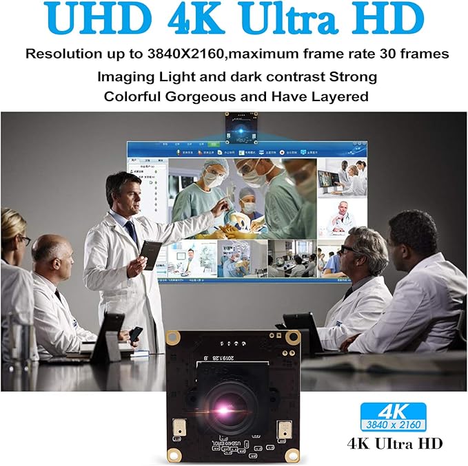 4K USB Camera Sony IMX317 Image Sensor Webcam for Windows Mac Android Linux (3.6mm Lens)