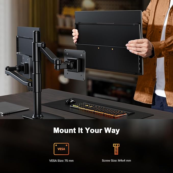UPERFECT 2.5K 240Hz QLED Portable Monitor 16 2560x1600 QHD 100% DCI-P3 400 Nits Portable Gaming Monitor w/Stand &amp VESA Adaptive Sync HDMI 2.1 External Screen for Laptop PC Phone Game Console