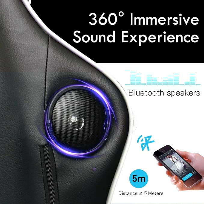 GTPLAYER Gaming Chair with Footrest Speakers Video Game Chair Bluetooth Music Heavy Duty Ergonomic Computer Office Desk Chair