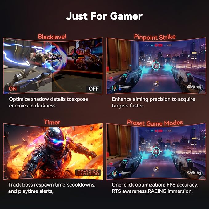 34 Inch Ultrawide Monitor 3440 x 1440P Curved Gaming MonitorSwivel/Height Adjustable21:9 Aspect Ratio with RGB Backlight165Hz 127% sRGB 4000:1 Contrast RatioPIP/PBP Black2026