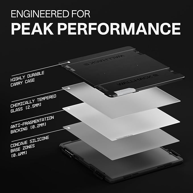 Wallhack SP-005 Glass Gaming Mouse Pad – Speed Surface Large Mousepad for Esports Smooth Low-Friction Glide Tempered Glass Ergonomic Low Profile Durable &amp Portable with Carry Case | Skypad Wh