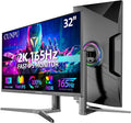 32 Inch Gaming Monitor QHD (2560 x 1440) 2K IPS Panel 165Hz 1ms GTG sRGB 100%Freesync HDR10 VESA MountableDisplayport HDMI Height/Tilt/Swivel/Pivot Adjustment PC Monitor for Gamers