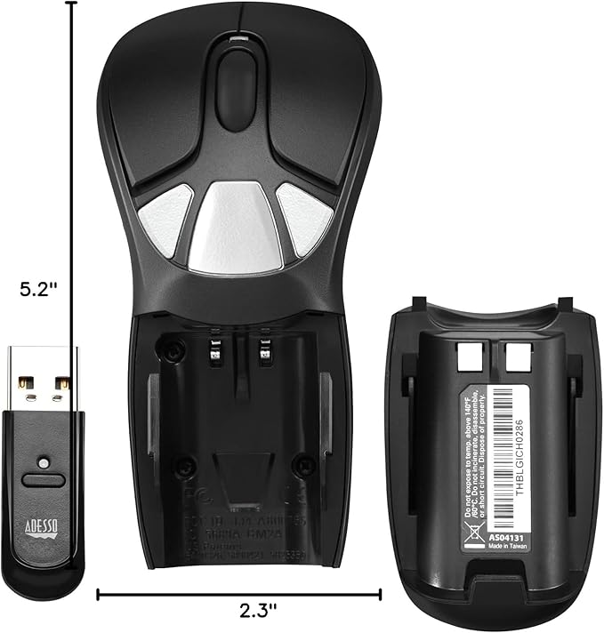 Adesso iMouse P30 Air Mouse GO Plus USB Wireless Cursor Controler for TV Projector Security Camera CCTV Desktop Laptop Presentation Clicker with Charging Stand