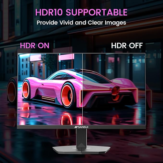 SANSUI 24 Inch Gaming Monitor 160Hz FHD 1080P Computer Monitor FreeSync 1ms 4000:1 Contrast HDMI DP Ports VESA Support Eye Care Monitor for Gaming Office (HDMI Cable Included ES-G24F4M)