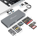 8 in 1 CFexpress Type B Card Reader with 2 10Gb USB USB3.2 Gen2 10Gbps CF Express Reader hub for CFexpress Type B/SD/TF/CF/XD/MS/USB CFexpress Adapter Hub Read 6 Cards and 2USB Simultaneously