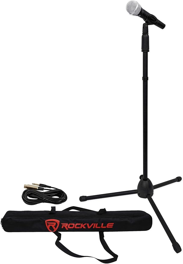 Rockville (1) Pro MIc Kit 1 - High-End Metal Microphone+Mic Stand+Carry Bag+Cable