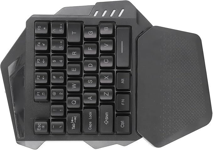 Zunate One Handed Gaming Keyboard Portable Mini Single Keypad 2.4G RGB Backlit 35 Keys Gaming Keyboard for PC and Laptop