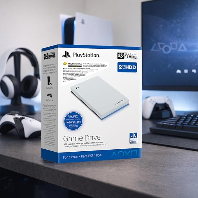 Seagate Game Drive for PlayStation® Consoles 2 TB External Hard Drive - USB 3.2 Gen 1 Officially-Licensed (STLV2000101)