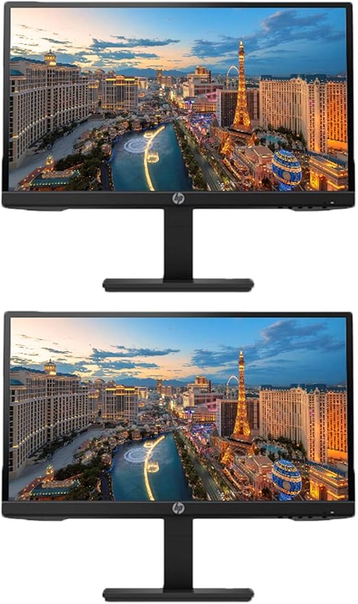 HP P22h G4 22 Inch Class Monitor 2-Pack FHD 1920 x 1080 LED Backlit IPS Vesa Compatible Anti-Glare Tilt (HDMI VGA and DisplayPort) for Home and Office