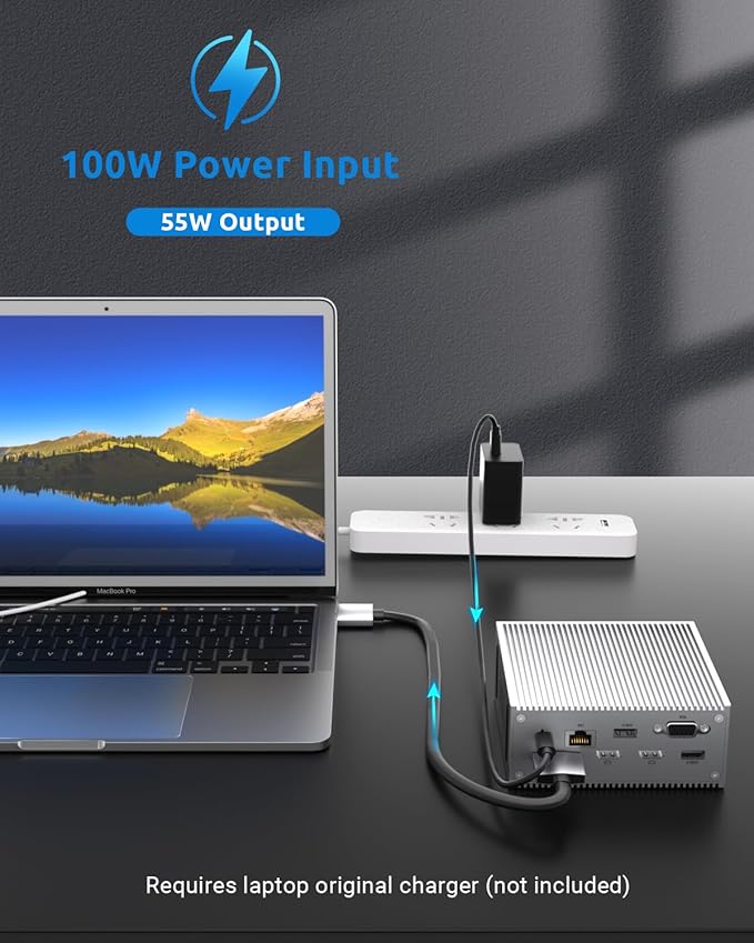 16 in 2 Docking Station SUTOUG USB C Hub- Dual 4K HDMI 6 USB VGA RJ45 SD/TF Card Reader - Triple Display for MacOS with Thunderbolt 3 (Not for M1)