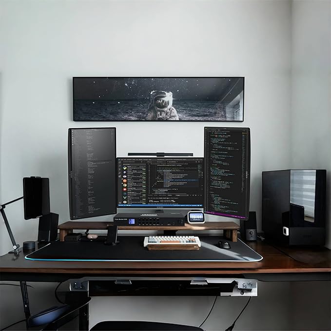 Kado Triple Monitor Setup - 3-Pack 22 1920x1080 Computer Monitor 75Hz VESA Mount HDMI Office Gaming Hybrid Sim Racing Built-in Speakers (E22X Trio Series)