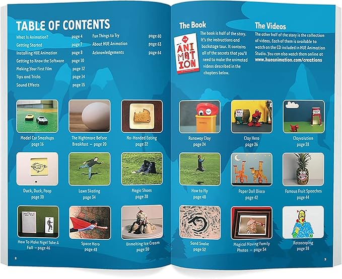 HUE Animation Studio: Complete Stop Motion Animation Kit (Camera Software Book) for Windows/macOS (Blue)