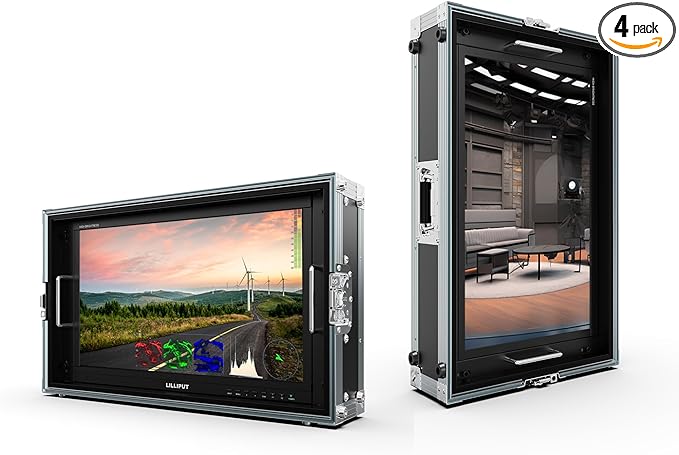 LILLIPUT PVM220S-H Series 21.5 High-Brightness 3G-SDI HDMI2.0 Broadcast Monitor with 3D-LUT HDR Gammas Waveform Vector... (PVM220S-H-ABBP-CC Gpld Mount Plate+Case)