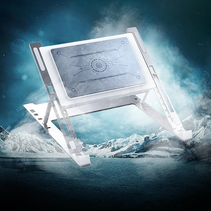 Transportable Play Notebook Refrigerating Pad Semiconductor Technology 3 Speed Modes Permanent Aluminum Construction ABS Aluminum Laptop Refrigerating Fan