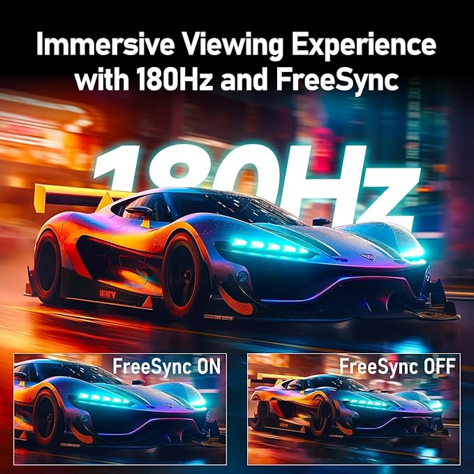 ZZA 27 Inch Curved Gaming Monitor 200Hz|180Hz|144HZ 1ms FHD 1080P Computer Screen FreeSync|130% sRGB|HDR|Low Blue Light|HDMI DP Ports|VESA Mount|Metal Stand