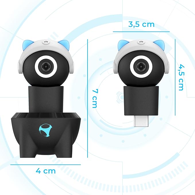 Subsonic - Playcam 1080 für Nintendo Switch 2 Full HD Kamera mit 1080p Auflösung 180° Verstellbares Weitwinkelobjektiv USB-C Anschluss Datenschutzabdeckung - Blau