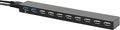 Amazon Basics USB 3.0 10-Port Hub with AC Adapter 5Gbps Faster Data Transfer for Multiple Devices Black