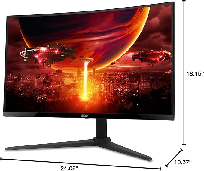 acer Nitro 27 1500R Curved Full HD PC Gaming Monitor | AMD FreeSync Premium | 240Hz | 1ms VRB | Speakers | HDR10 | ErgoStand | VESA Mounting Compliant | 1 x DP 1.4 &amp 2 x HDMI 2.0 | XZ270 X2bmiiph