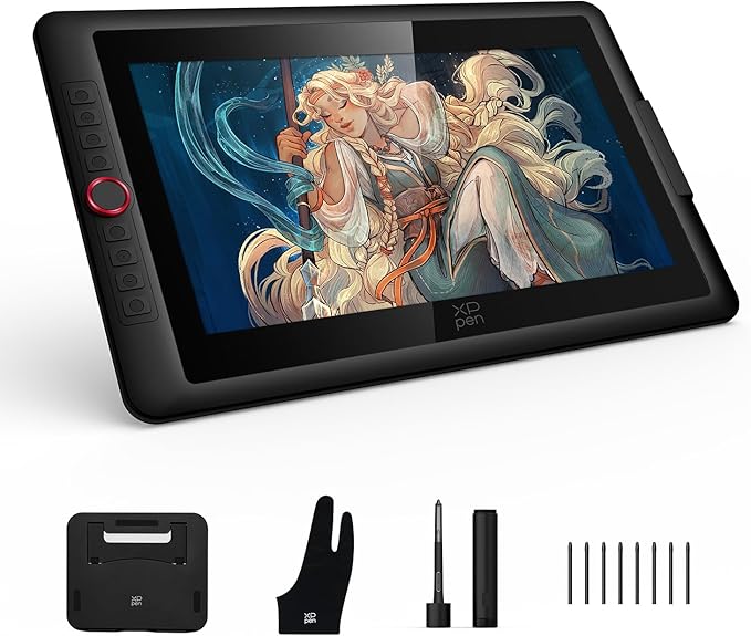 XPPen Artist 15.6 Pro V2 LCD Pen Tablet 16384 Level Pen Pressure X3 Pro Pen Full Laminated AG Screen 99% sRGB High Precision Drawing 8 Shortcut Keys Stand Included