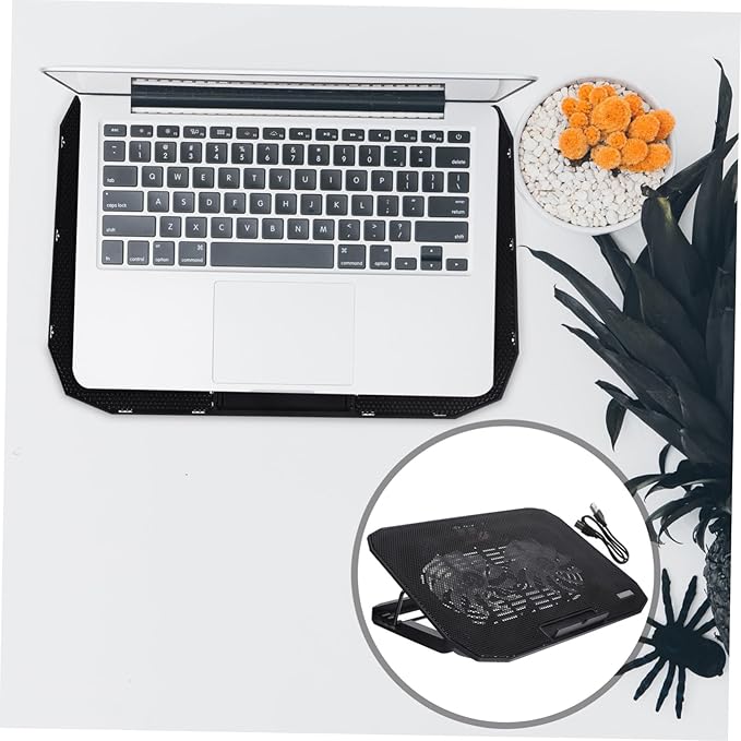 Laptop Cooling Stand with Quiet Fans and LCD Display Portable Cooling Pad for Laptops for Office Home and Gaming Use