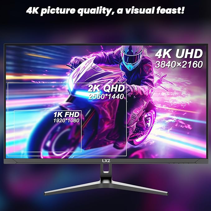 LXZ 32 4K Monitor UHD 3840 x 2160 VA Panel AMD FreeSync Premium 178° Viewing Angle 100% sRGB 3500:1 Contrast Ratio Compatible with Wall mounting 75 x 75MM