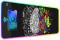 ToLuLu RGB Gaming Wireless Charging Mouse Pad 7.5/10/15W 10 Light Modes LED Mouse Pad Computer Keyboard Mat Mousepad 800x300x4MM Extended Large Desk Mat for Gaming MacBook Laptop PC Human Brain