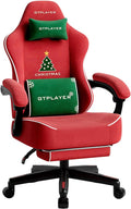 GTPLAYER Big and Tall Gaming Chair with Footrest Extra Wide Seat Video Game Chairs for Adults - Padded High Back Ergonomic Reclining Silla Gamer Linkage Armrest Ace Pro Christmas 【Velvet】