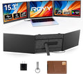 15.3 Laptop Screen Extender Portable One Cable Connection Double Laptop Monitor FHD 1080P IPS Ultra Thin Dual Monitor for 13-17 Laptops Plug&ampPlay Compatiable with Win/Mac/Chrome/Android/Switc