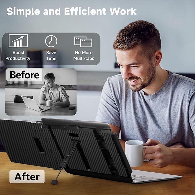 S1 Laptop Screen Extender - 14'' Portable Dual Monitor for Laptops 1080P FHD Plug &amp Play Portable Monitor for 13''-17'' Laptops Compatible with Windows Mac PS5 Dex Android Switch