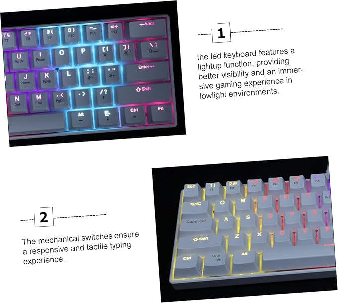 jojofuny Gaming Keyboard Wired Mechanical Keyboard RGB Backlight Ergonomic Design for Pc Laptop