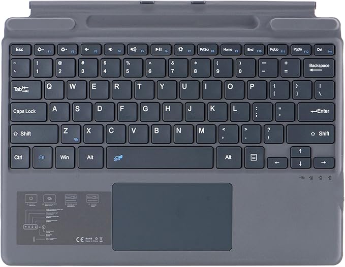 mobee Keyboard for Microsoft Surface Pro Copilot+ (11th Edition) / Pro 11/10 / 9/8 / X 13 inch Detachable Type Cover with Touchpad Pen Holder (Gray No Backlit)