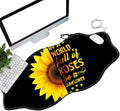 Sunflower Black Desk Mat Mouse Pad 35.4X15.7 XL Extended Mousepad Huge Mouse Pads with Stitched Edges Desk Pad for Work Game Office Home