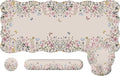 iCasso Desk Mat SetLarge Mouse Pad with Wrist RestErgonomic Keyboard Wrist Support for WomenGirly Floral Computer Mat with Scalloped EdgesNon-Slip Desk Pad Home Office Gaming (Beige)