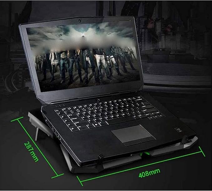 Laptop Cooling Pad 15.6-17 inch Gaming Laptop Cooler Pad with 4 Big Quiet Cooling Fans Notebook Cooler Fast Heat Dissipation The Wind Speed Adjustable Dual USB 2.0 Ports