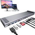 Laptop Docking Station Stand Dock Tablet Stand 11 in 1 USB C Hub with 4K@60Hz HDMI2 USB3.02 USB2.0PD 100WUSB C 3.0+SD/TF+Audio Universal Dock Station for MacBook Pro/Air/Dell/HP/Surface/Lenovo