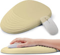 Ergonomic Mouse Pad with Wrist Support Memory Foam Wrist Rest for Pain Relief &amp Carpal Tunnel Non-Slip Base for Office Computer PC Laptop (12x8x1.2inch Light Yellow)