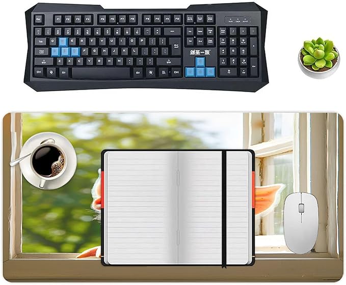 XXL Gaming Mouse Pad Animal Cute Pig XXL Gaming Mouse Pad Large Desk Mat Protector for Desktop Anti-Slip Rubber Extended Computer Keyboard Mat Writing Pad for Work Office 15.7 * 35.4 inB-385