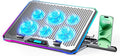 Aluminum Alloy RGB Gaming Laptop Cooler with 6 Fans and LCD Screen - 10 RGB Modes Memory Function 4 USB Ports 3.0 and 2.0 Hub 9 Height Adjustable for 10 to 21 Inch Laptops on Desk or Lap