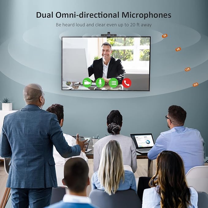 NexiGo Zoom Certified N970P 4K Webcam Onboard Flash Memory Al-Powered Auto-Framing Adjutable Field of View Sony Sensor Dual AI Noise-Cancelling Mics Works with Teams/Zoom/Webex/Google