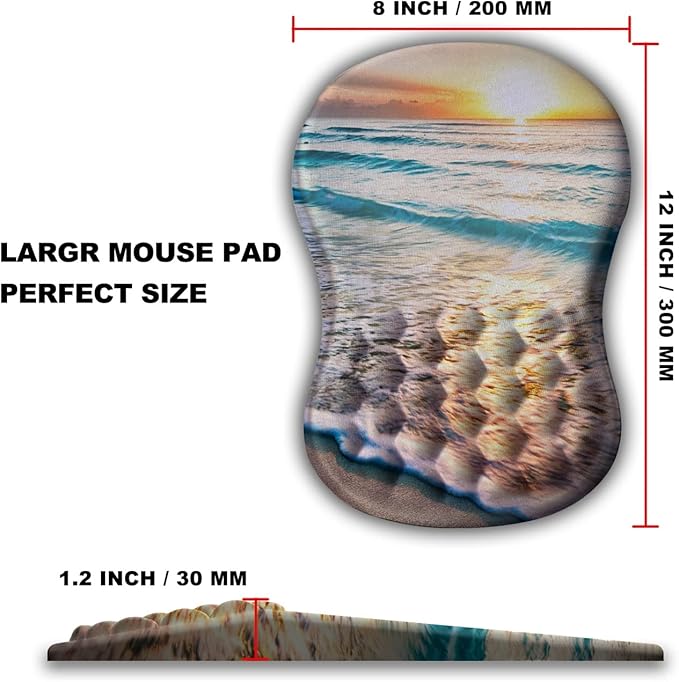 Mouse Pad Wrist Support Ergonomic Mouse Pad with Massage Dot Comfortable Computer Mouse Pad for Laptop Wrist Rest Pain Relief Mousepad with Non-Slip PU Base for Office &amp Home 12 x 8 in