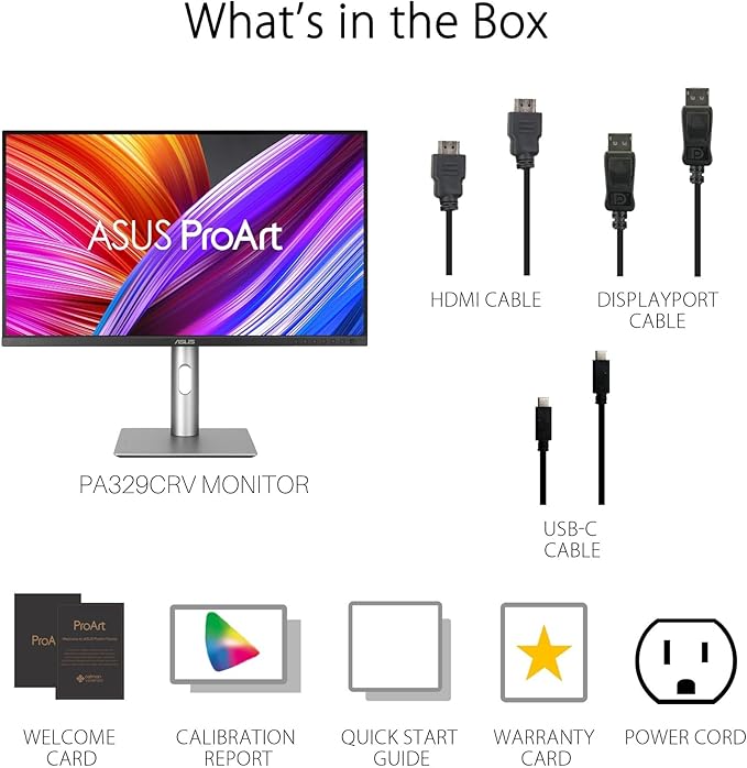 ASUS ProArt Display 32” (31.5 viewable) Professional Monitor (PA329CRV)(Renewed)