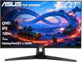 ASUS TUF Gaming 27 2K HDR Monitor - QHD (2560 x 1440) 180Hz 1ms Fast IPS 130% sRGB ELMB Speakers Freesync Premium G-SYNC Compatible DisplayPort &amp 2 x HDMI Tilt/Swivel VESA Black