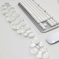Cloud White Clear Ergonomic Gel Wrist Rest for Keyboard and Mouse Set - Non-Slip Washable Silicone Wrist Pad (16.8x4.1 Keyboard + 5.9x3.5 Mouse) for Gaming Office Design