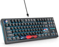 Owpkeenthy 75% Gasket Mounted Mechanical Gaming Keyboard Hot Swappable Wired 87 Keys South-Facing RGB Keyboard with Quiet Linear White Switch Cherry Keycaps for Win mac (Black)