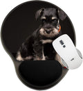 MSD Mousepad Wrist Rest Protected Mouse Pads Mat with Wrist Support Miniature Schnauzer Puppy and red Decorative Hearts