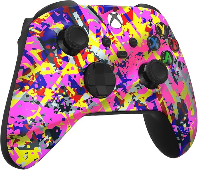 Custom Controllerzz Wireless Controller for Microsoft Xbox Series X/S &amp Xbox One - Custom Soft Touch Feel - Custom Series X/S Controller (X/S Neon Drip)