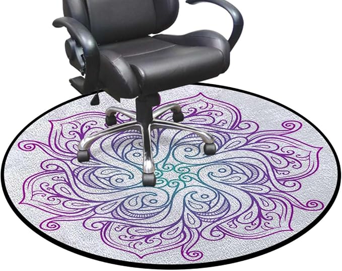 Pink Blue White Non-Slip Area Rug Small Accent Distressed Throw Rugs Floor Carpet for Door Mat Entryway Bedrooms Laundry Room Decor Peace Sign and Swirls Diameter 51 in