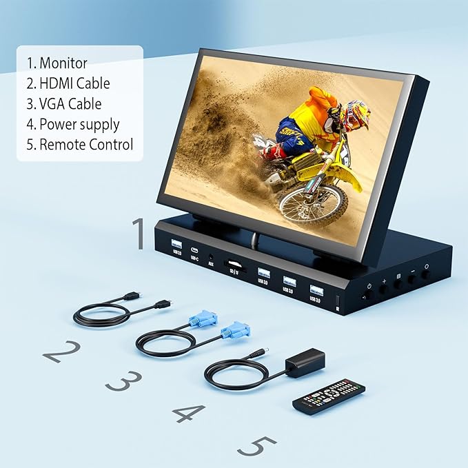 10.1 Small Monitor for PC Raspberry Pi 1280x720 IPS Mini Monitor Multi-Port Docking Station Built-in USB Hub &ampDual Speakers Raspberry Pi Display for DIY ProjectsGaming &amp Aida64 CPU GPU Mon