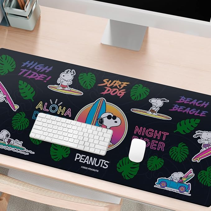 Head Case Designs Officially Licensed Peanuts Snoopy Aloha Disco Graphics 37.4 x 15.75 x 0.16 inches (900 x 400 mm) - XL Gaming Office Desk PC Keyboard Mouse Mat Pad