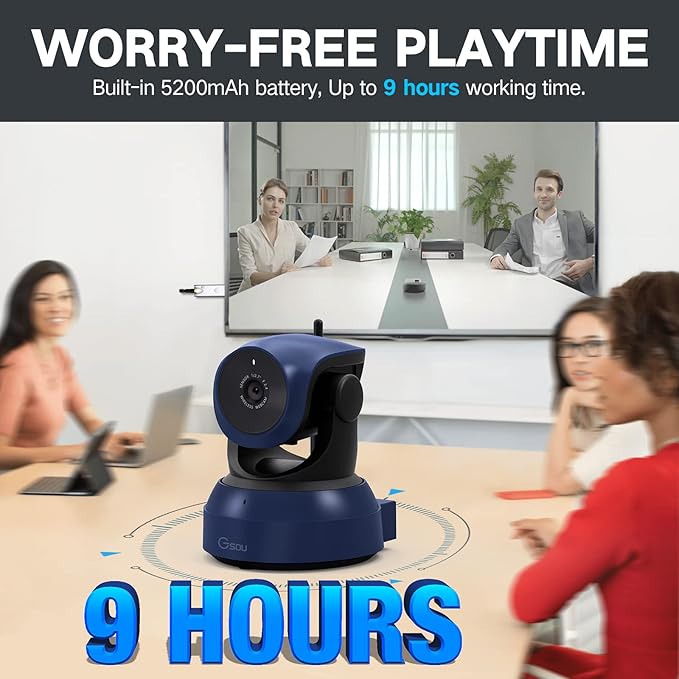 Gsou Wireless Webcam1080P HD Video Calling and Streaming CameraPlug and PlayAdjustable Field of Angle Computer Camera for PC/Mac/Laptop/MacBookWorks with ZoomMeetsSkypeTeams(with Tripod Stand)